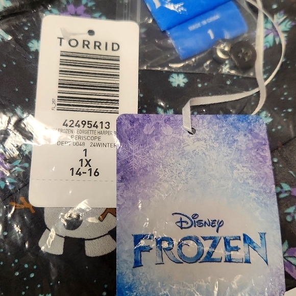 ❤️NWT VINTAGE TORRID DISNEY FROZEN SNOWMAN OLAF HARPER CHRISTMAS HOLIDAY PLUS - Picture 6 of 15